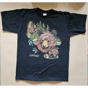 Vintage Single Stitch Alore T-Shirt Colorado Black Bear Size Large